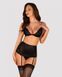411014 Комплект з широким поясом для панчох Obsessive Blanita garter belt S/M Чорний