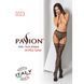 Эротические колготки-бодистокинг Passion S003 black, имитация кружевных чулок и трусиков, Черный