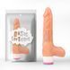 Вибратор&nbsp;с&nbsp;яичками&nbsp;ребристый&nbsp;Flesh&nbsp;Basic&nbsp;Luv&nbsp;Theory Chisa