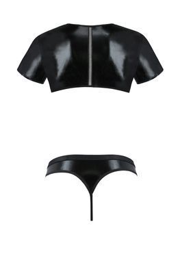 Комплект мужского белья под латекс Passion Set Peter L/XL, черный, кроп-топ, стринги