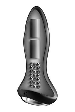 Анальна смарт пробка з вібрацією та намистинами Satisfyer Rotator Plug 1 Connect App чорна