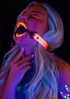 Кляп светящийся в темноте Taboom Ball Gag, розово-черный
