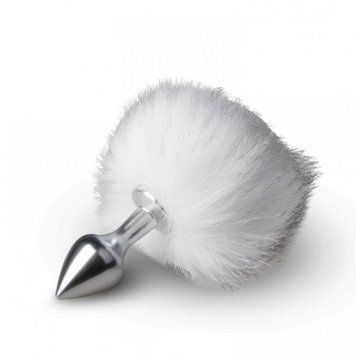 Металева&nbsp;анальна&nbsp;пробка&nbsp;з&nbsp;помпоном&nbsp;білий&nbsp;Bunny&nbsp;Tail&nbsp;Plug&nbsp;Easy Toys
