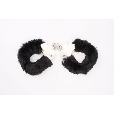 Наручники&nbsp;метал&nbsp;с&nbsp;мехом&nbsp;черные&nbsp;Fur-lined&nbsp;Handcuffs&nbsp;Hi-Basic&nbsp;Chisa