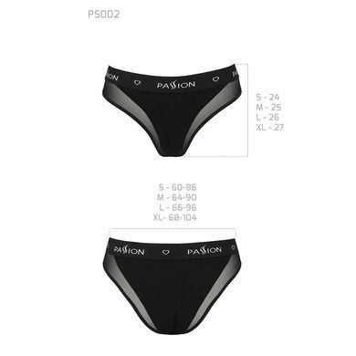 Трусики з прозорою вставкою Passion PS002 PANTIES black, size XL