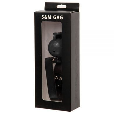 F61432 Кляп з силікону на ланцюжку Loveshop Latex BREATHABLE BALL Gag BLACK