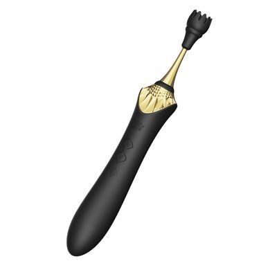 Мультифункциональный вибратор Zalo &mdash; Bess 2 Obsidian Black, 4 насадки, подогрев.
