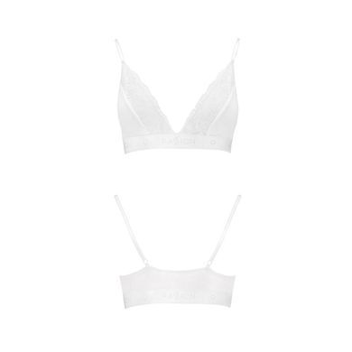 Еластичний топ з мереживом Passion PS001 TOP white, size XL