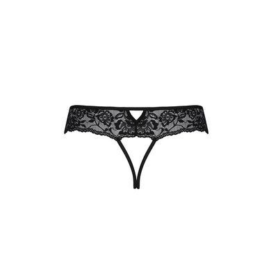Кружевные стринги с доступом Senia Thong black L/XL - Passion, Черный