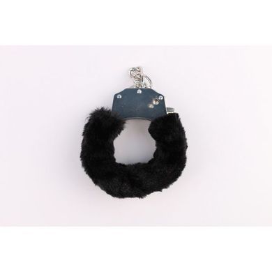 Наручники&nbsp;метал&nbsp;с&nbsp;мехом&nbsp;черные&nbsp;Fur-lined&nbsp;Handcuffs&nbsp;Hi-Basic&nbsp;Chisa