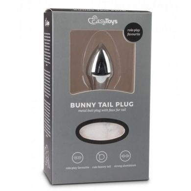 Металева&nbsp;анальна&nbsp;пробка&nbsp;з&nbsp;помпоном&nbsp;білий&nbsp;Bunny&nbsp;Tail&nbsp;Plug&nbsp;Easy Toys