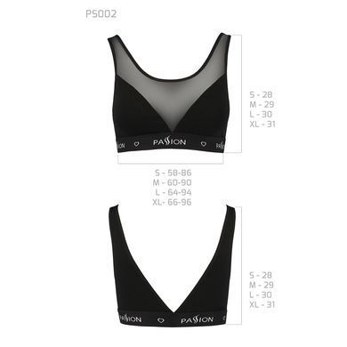 Топ с прозрачной вставкой Passion PS002 TOP black, size L