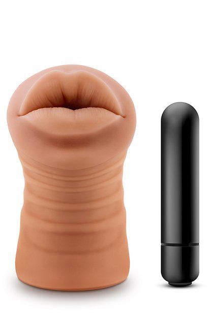 Мастурбатор реалістичний у вигляді рота Blush M For Men Isabella з віброкулею, мулатка