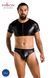 Комплект мужского белья под латекс Passion Set Peter L/XL, черный, кроп-топ, стринги