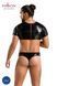 Комплект мужского белья под латекс Passion Set Peter L/XL, черный, кроп-топ, стринги