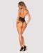 Боді з імітацією шнурівки та атласним бантиком Obsessive B119 чорний, S/M/L
