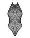 Боді з імітацією шнурівки та атласним бантиком Obsessive B119 чорний, S/M/L