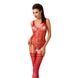 Бодістокінг Passion BS051 red, комбінезон, імітація панчох і боді, Червоний