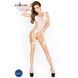 Бодістокінг Passion BS019 white, комбінезон, імітація панчіх і пояса, Білий