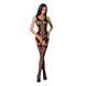 Бодистокинг Passion BS066 black, комбинезон, имитация чулок и пояса, Черный