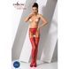 Еротичні колготки-бодістокінг Passion S016 red, імітація ажурних з доступом трусиків та панчох, Червоний