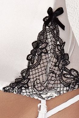 Корсет з пажами BRASILIANA CORSET white S/M - Passion Exclusive, стрінги, Білий