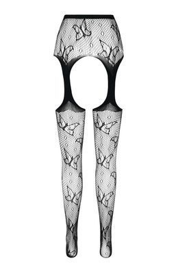 Эротические колготки-бодистокинг Passion ECO S001 white, с доступом, декор бабочки, подвязки