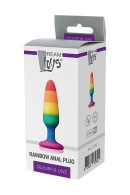 Радужная анальная пробка COLOURFUL LOVE RAINBOW ANAL PLUG SMALL