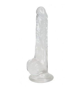 Прозрачный фаллоимитатор Alive Jelly Dildo Lusty, ТПЕ, присоска, диаметр 3,2см, длина 18см, Прозрачный
