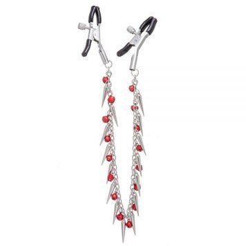 Зажимы&nbsp;на&nbsp;соски&nbsp;Nipple&nbsp;play&nbsp;Chain Red Bell and Spike