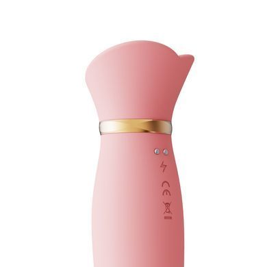 Вібратор з підігрівом та вакуумною стимуляцією клітора Zalo - ROSE Vibrator Strawberry Pink