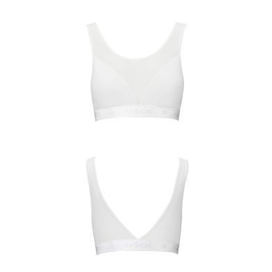Топ з прозорою вставкою Passion PS002 TOP white, size L