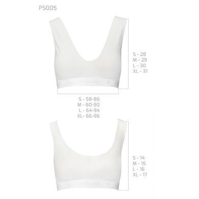 Спортивный топ из эластичного хлопка Passion PS005 TOP white, size M