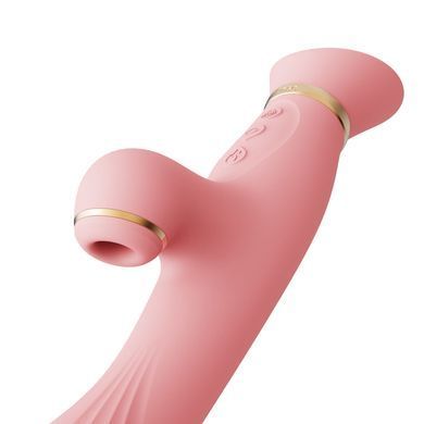 Вібратор з підігрівом та вакуумною стимуляцією клітора Zalo - ROSE Vibrator Strawberry Pink