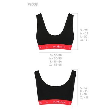 Спортивный топ на широких бретелях Passion PS003 TOP black, size L
