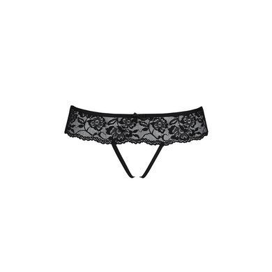 Мереживні стрінги з доступом Senia Thong black S/M - Passion, Черный