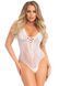 Leg Avenue Floral lace thong teddy OS White