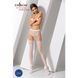 Еротичні колготки-бодістокінг Passion S003 white, імітація мереживних панчіх та трусиків, Білий