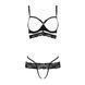 Комплект белья SARIA SET OpenBra black L/XL - Passion Exclusive: стрэпы: откртый лиф, стринги, Черный