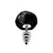 Металева анальна пробка Кролячий хвостик Alive Fluffly Twist Plug M Black