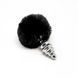 Металева анальна пробка Кролячий хвостик Alive Fluffly Twist Plug M Black
