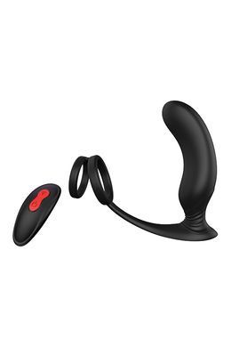Стимулятор для простати Dream Тoys Еssentials Remote P-Pleaser з петлею на мошонку, чорний