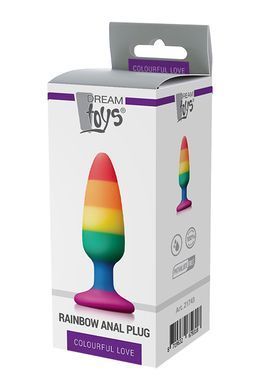 Райдужна анальна пробка COLOURFUL LOVE RAINBOW ANAL PLUG MEDIUM