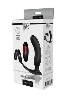 Стимулятор для простати Dream Тoys Еssentials Remote P-Pleaser з петлею на мошонку, чорний