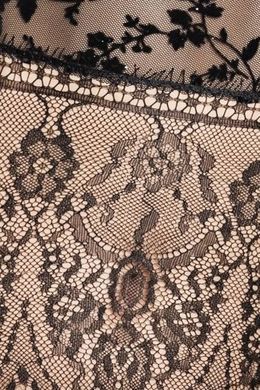 Корсет с пажами FABRA CORSET black S/M - Passion Exclusive, трусики, полупрозрачный, Черный