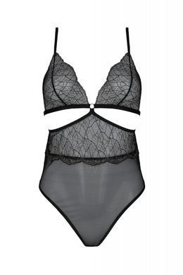 Боди Passion Amberly Body 4XL/5XL black, ассиметричный крой, кружевной лиф, золотая нить