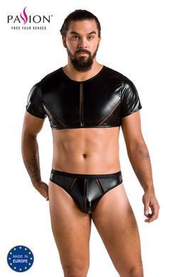 Комплект мужского белья под латекс Passion Set Peter XXL/XXXL, черный, кроп-топ, стринги