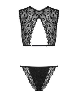 Комплект кружевного белья Obsessive Elisetta set Black L/XL
