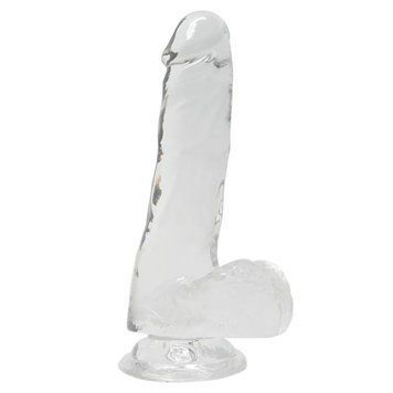 Прозрачный фаллоимитатор Alive Jelly Dildo Pepito, ТПЕ, присоска, диаметр 3,5см, длина 15,5см