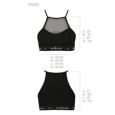 Спортивный топ с прозрачной вставкой Passion PS006 TOP black, size M